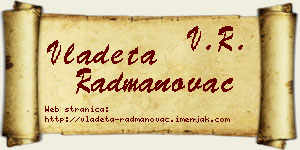 Vladeta Radmanovac vizit kartica